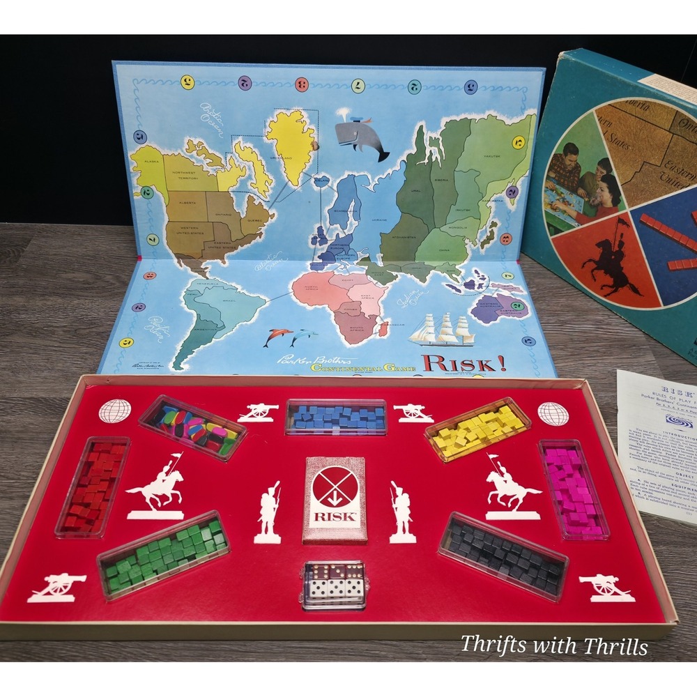 Vintage RISK Continental Board Game 1959/1963 Version in Original Box - Complete